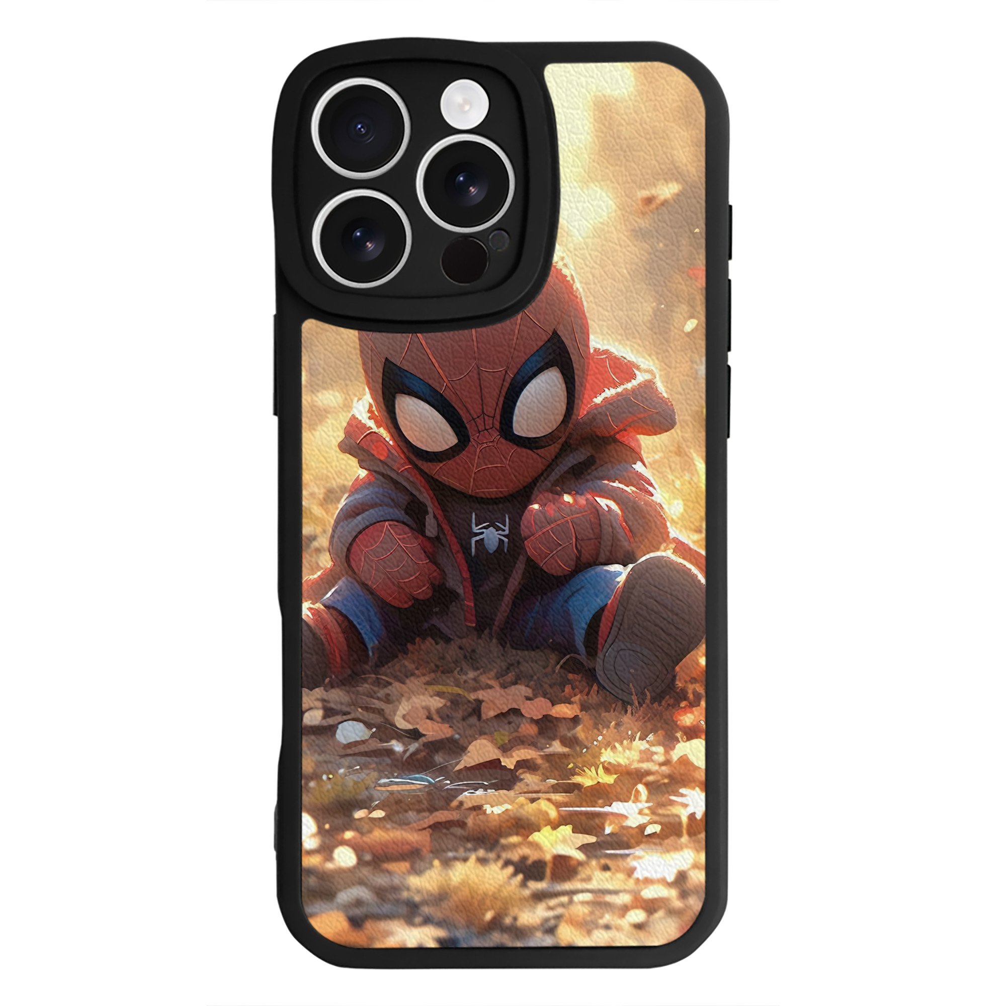 （画像用） Spider Man スパイダーマン 【iPhone 16シリーズ対応】シリコンスマホケース（レザー調） 材質：シリコン